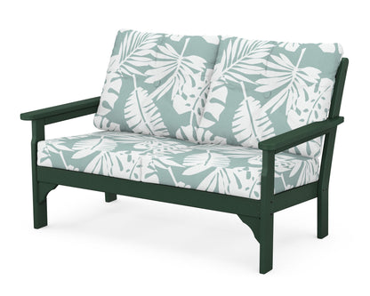 POLYWOOD® Vineyard Deep Seating Loveseat in Green / Leaf Glacier Spa