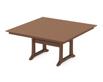 POLYWOOD® Farmhouse Trestle 59" Dining Table in Teak