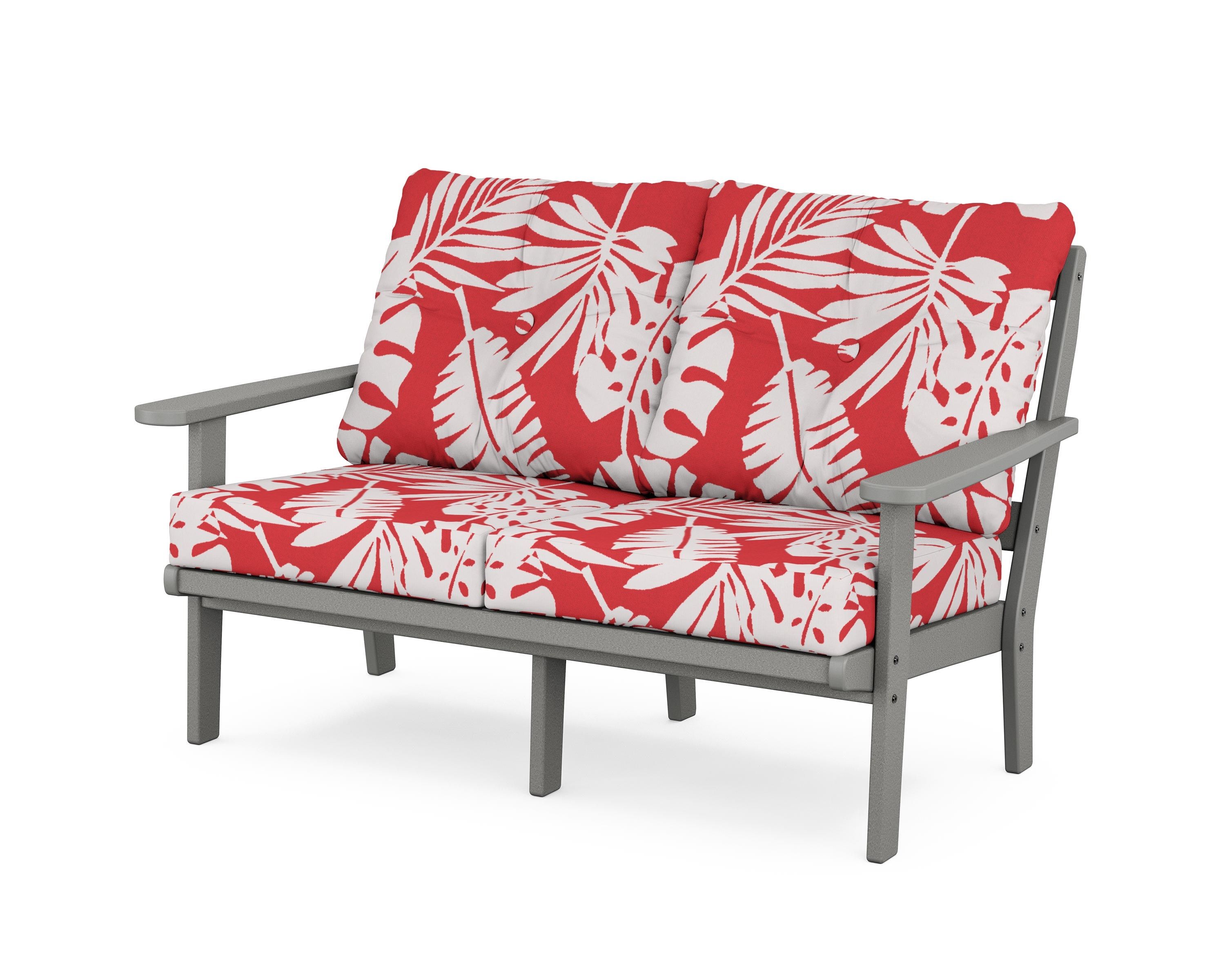 POLYWOOD® Mission Deep Seating Loveseat in Slate Grey / Leaf Crimson