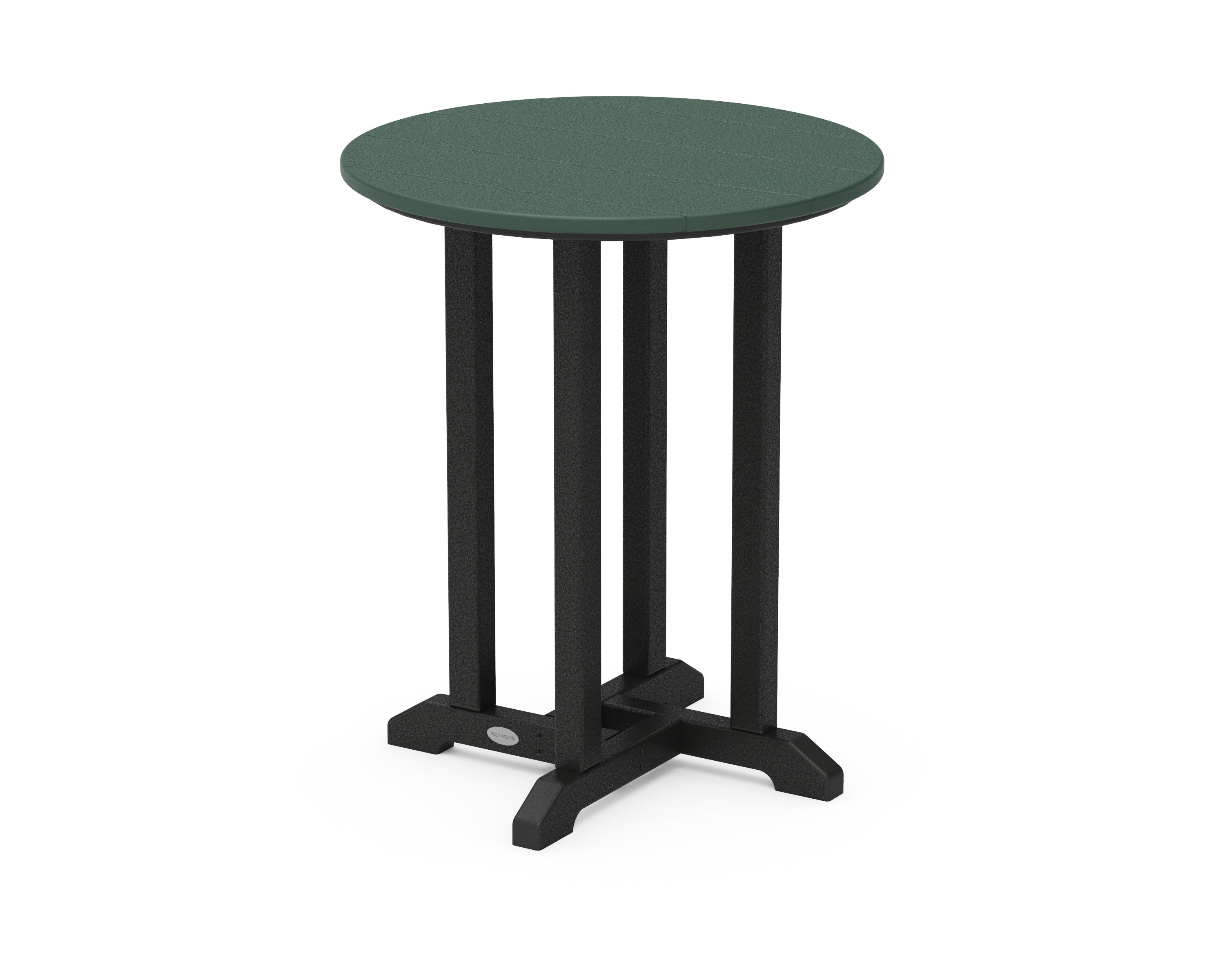 POLYWOOD® Contempo 24" Round Dining Table in Black / Green
