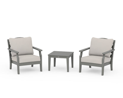 Draper James™ by  POLYWOOD® Savannah 3-Piece Deep Seating Set in Slate Grey / Cast Ash