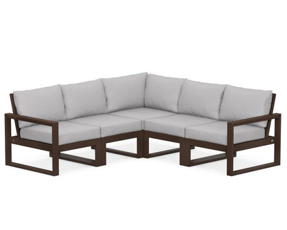 POLYWOOD® EDGE 5-Piece Modular Deep Seating Set in Mahogany / Granite
