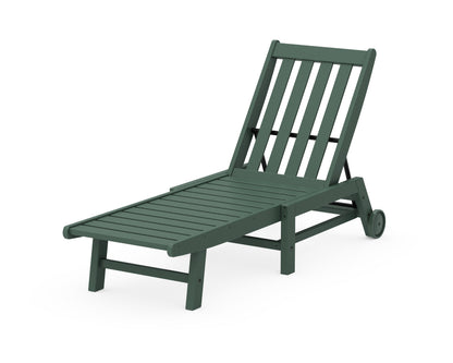 POLYWOOD® Vineyard Chaise with Wheels in Green