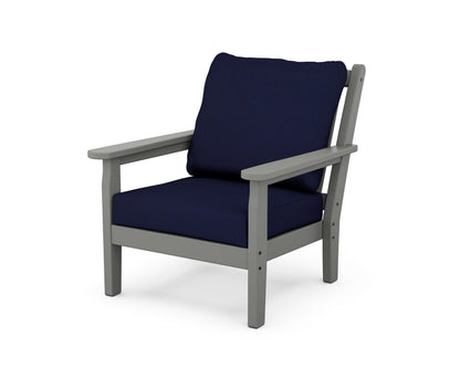 POLYWOOD® Chippendale Deep Seating Chair in Slate Grey / Navy