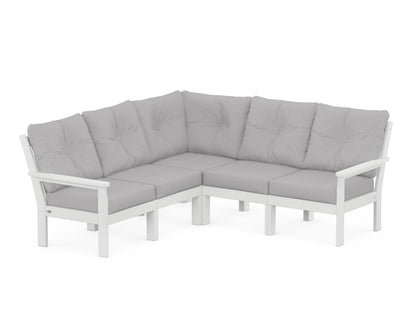 POLYWOOD® Vineyard 5-Piece Sectional in White / Granite