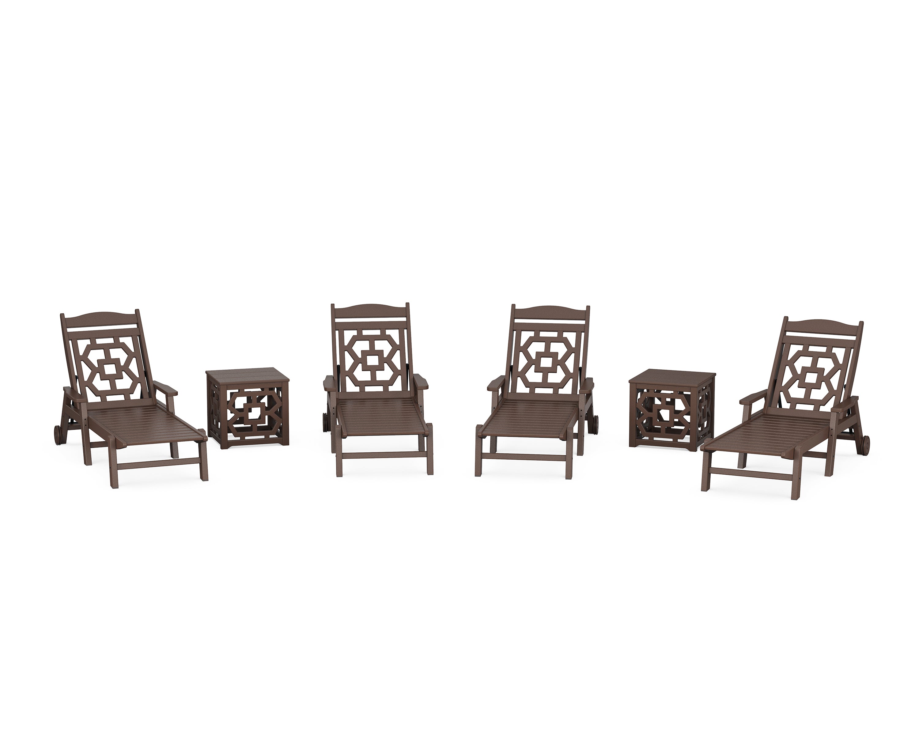 Martha Stewart by POLYWOOD® Chinoiserie 6-Piece Chaise Set in Mahogany