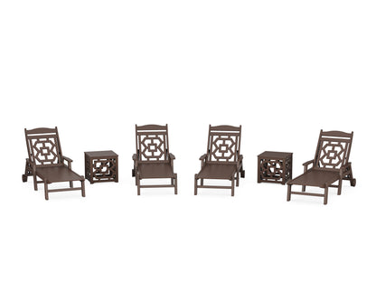 Martha Stewart by POLYWOOD® Chinoiserie 6-Piece Chaise Set in Mahogany
