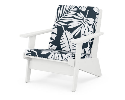 POLYWOOD® Riviera Modern Lounge Chair in White / Leaf Marine Indigo