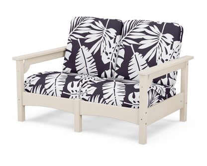 POLYWOOD® Club Loveseat in Sand / Leaf Navy