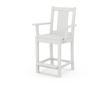POLYWOOD® Prairie Counter Arm Chair in White