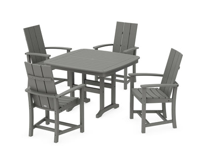POLYWOOD® Modern Adirondack 5-Piece Dining Set with Trestle Legs in Slate Grey