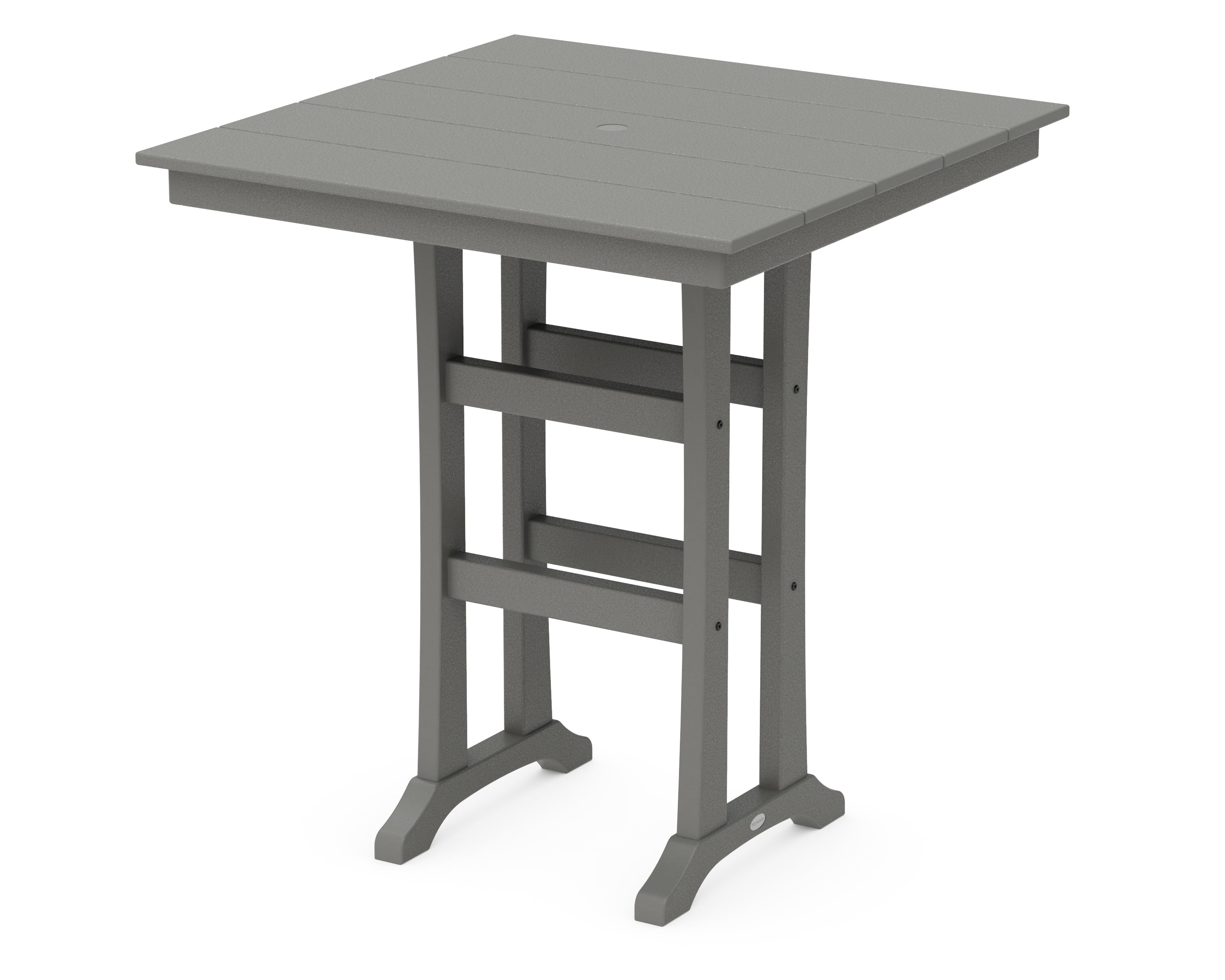 POLYWOOD® Farmhouse Trestle 37" Bar Table in Slate Grey