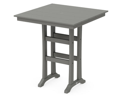 POLYWOOD® Farmhouse Trestle 37" Bar Table in Slate Grey