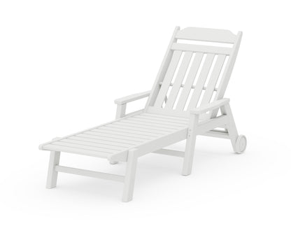 Country Living Cottage Chaise with Arms and Wheels in White