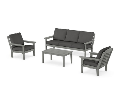 Country Living Cottage 4-Piece Deep Seating Set with Sofa in Slate Grey / Spectrum Carbon
