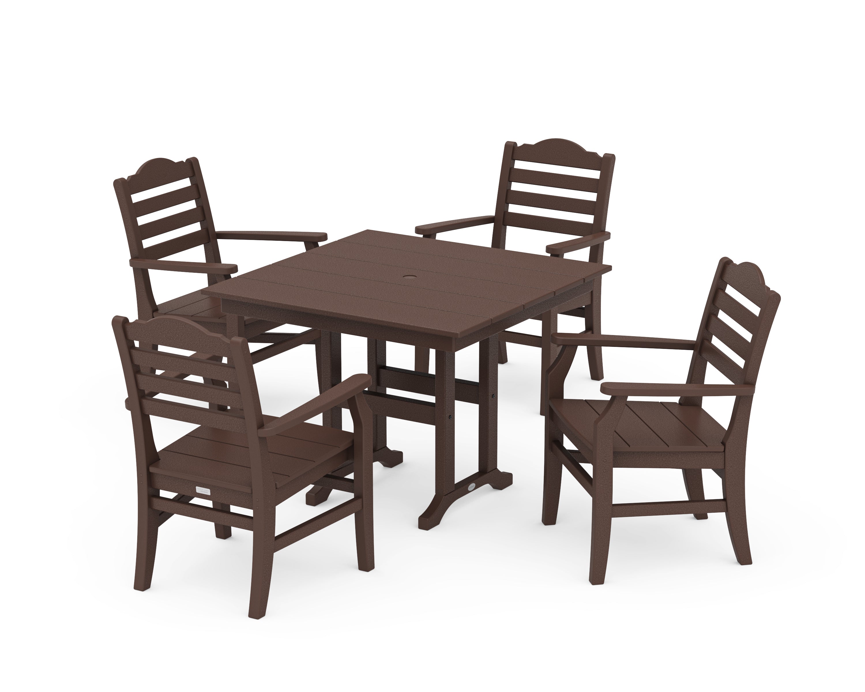 POLYWOOD® Savannah 5-Piece Farmhouse Dining Set in Mahogany