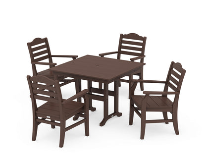 POLYWOOD® Savannah 5-Piece Farmhouse Dining Set in Mahogany
