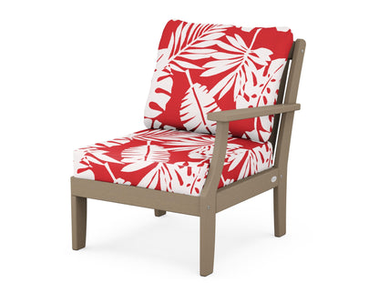 POLYWOOD® Braxton Modular Right Arm Chair in Vintage Sahara / Leaf Crimson