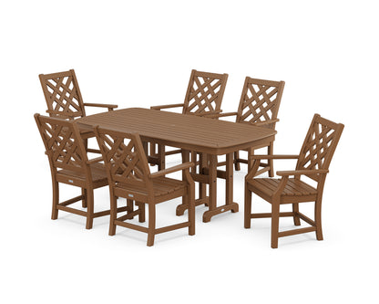 Country Living Wovendale Arm Chair 7-Piece Dining Set in Teak