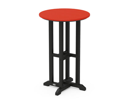 POLYWOOD® Contempo 24" Round Counter Table in Black / Sunset Red