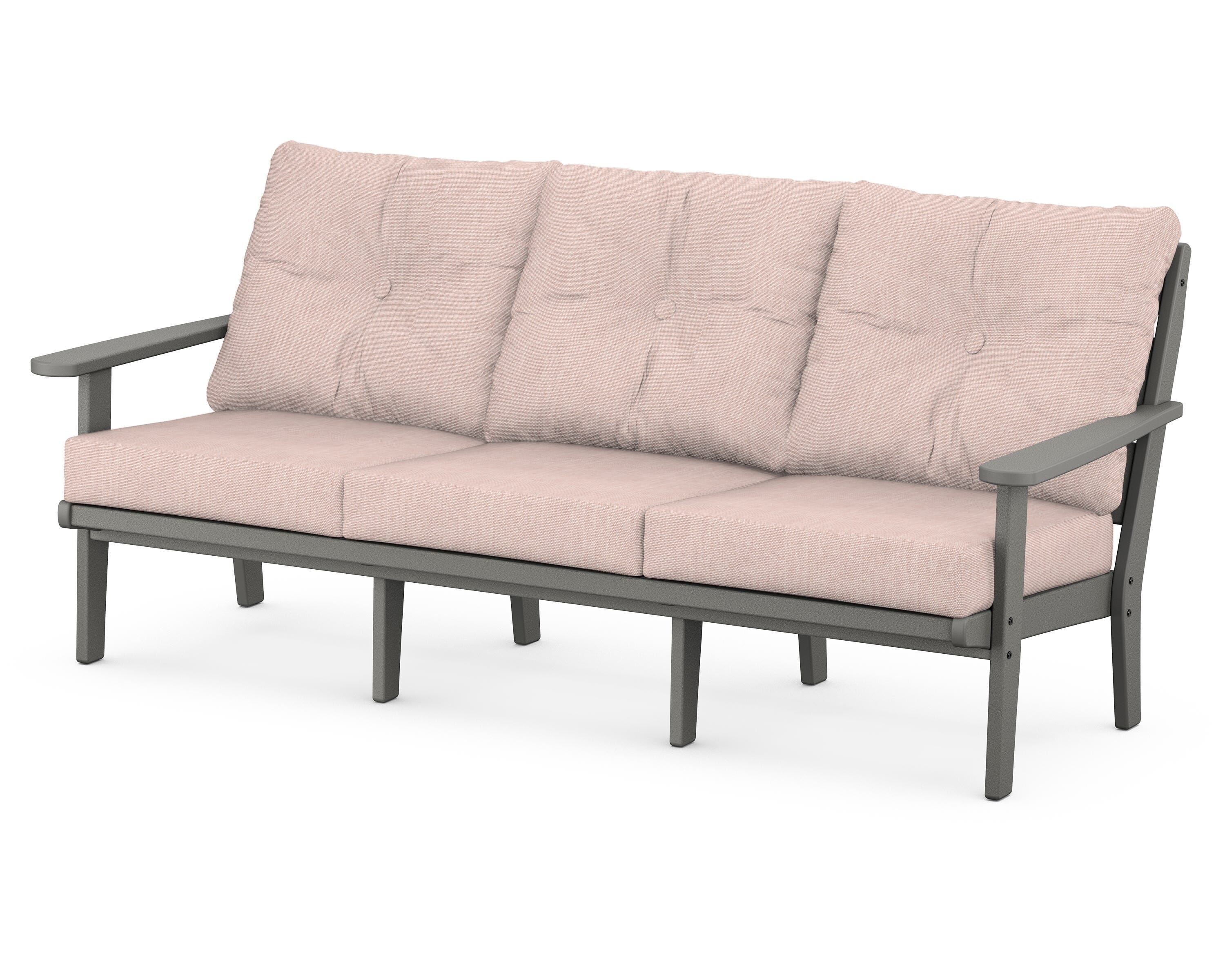 POLYWOOD® Lakeside Deep Seating Sofa in Slate Grey / Play Cameo
