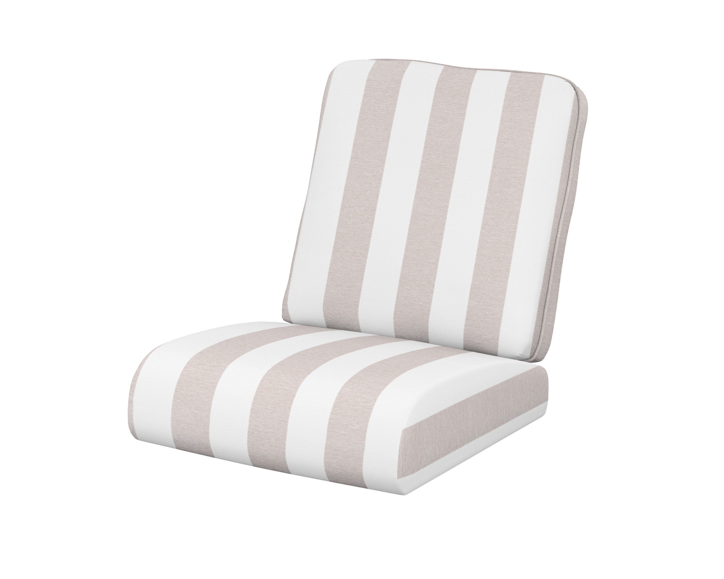POLYWOOD® Club Seat/Back Cushion in Cabana Stripe Dune Burlap
