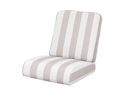 POLYWOOD® Club Seat/Back Cushion in Cabana Stripe Dune Burlap