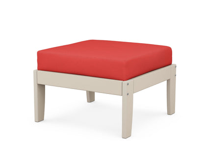 Unbranded Modular Ottoman - Classic in Sand / Crimson Linen