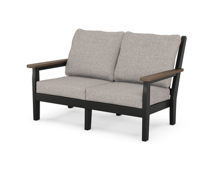 POLYWOOD® Chippendale Deep Seating Loveseat in Black / Kona / Weathered Tweed