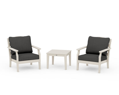 Draper James™ by  POLYWOOD® Savannah 3-Piece Deep Seating Set in Sand / Spectrum Carbon