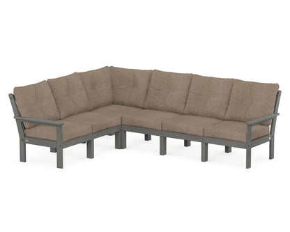 POLYWOOD® Vineyard 6-Piece Sectional in Slate Grey / Spiced Burlap