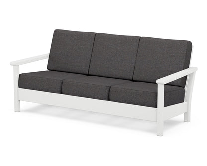 POLYWOOD® Harbour Deep Seating Sofa in White / Ash Charcoal