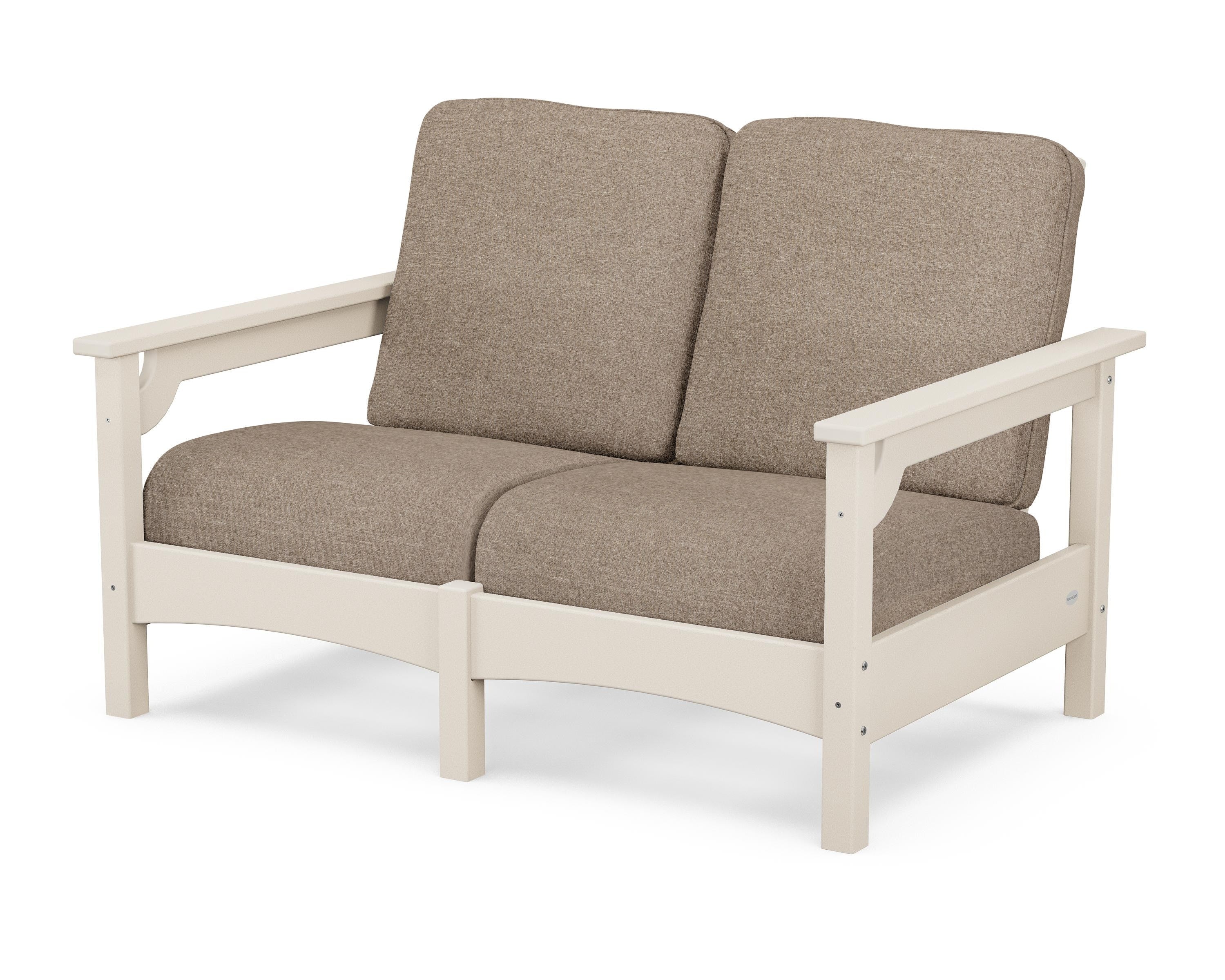 POLYWOOD® Club Loveseat in Sand / Spiced Burlap