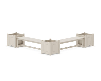 Country Living 60" Country Living L- Shaped Planter Bench Corner Set - Large in Sand
