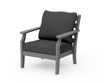 Draper James™ by  POLYWOOD® Savannah Deep Seating Chair in Slate Grey / Spectrum Carbon