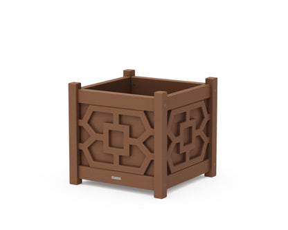 Martha Stewart by POLYWOOD® Chinoiserie Large Square Planter Box in Teak