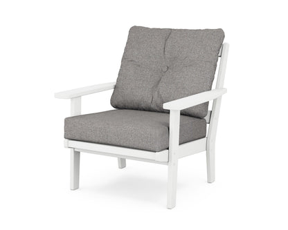 POLYWOOD® Prairie Deep Seating Chair in White / Grey Mist