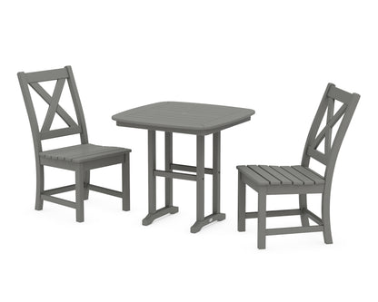 POLYWOOD® Braxton Side Chair 3-Piece Dining Set in Slate Grey