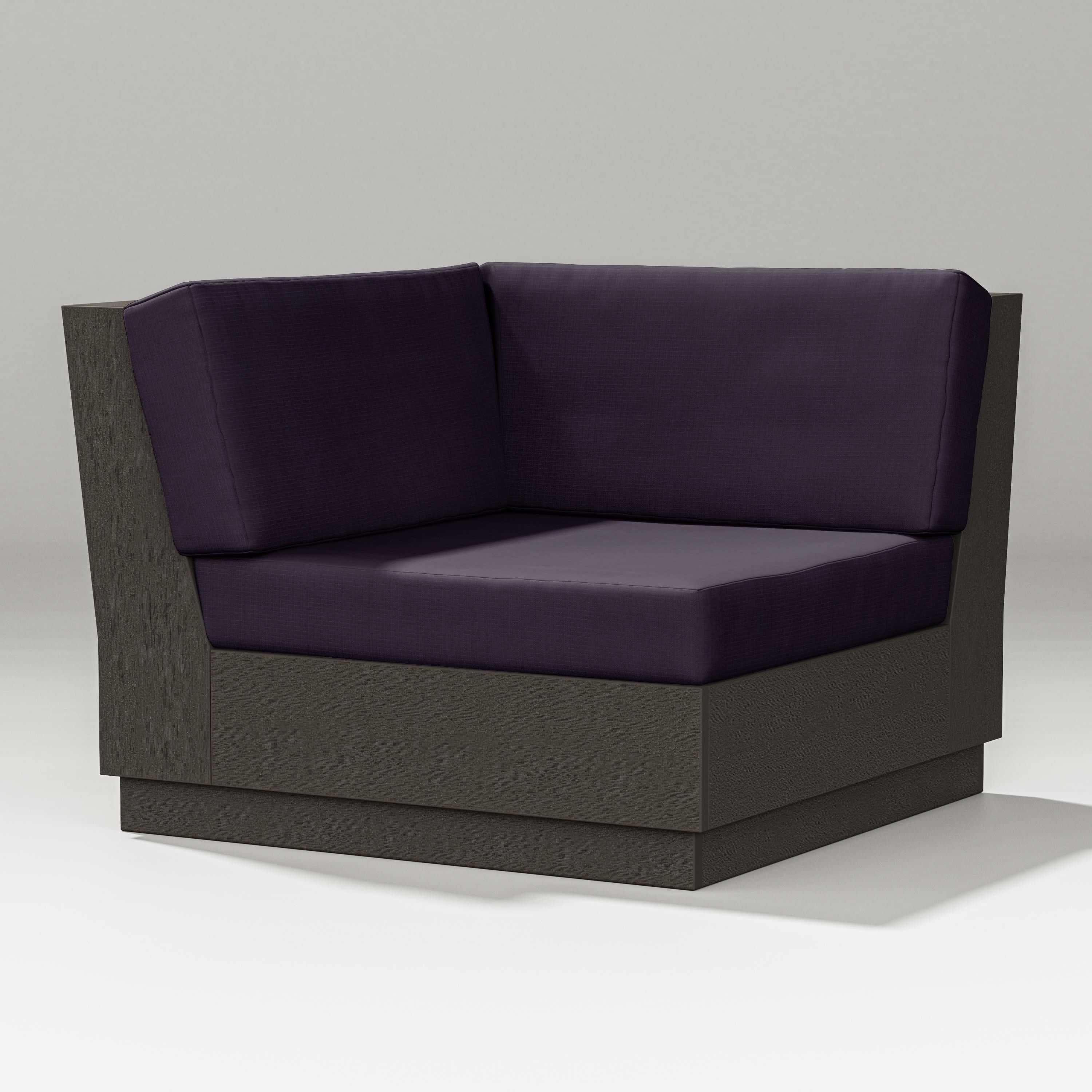 PW Designer Series Elevate Modular Corner Chair in Vintage Coffee / Navy Linen