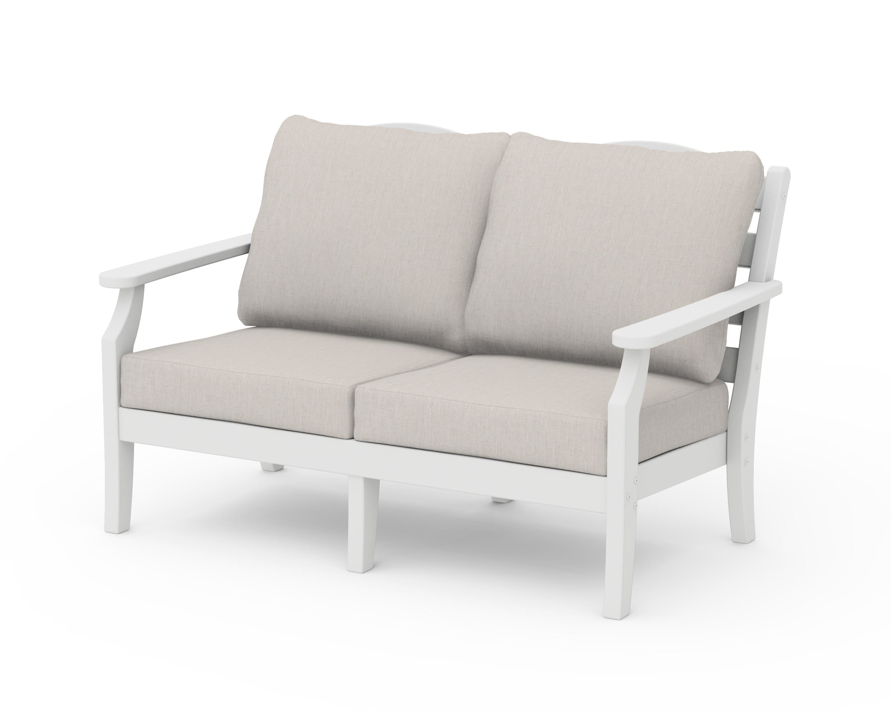 Draper James™ by  POLYWOOD® Savannah Deep Seating Loveseat in White / Cast Ash