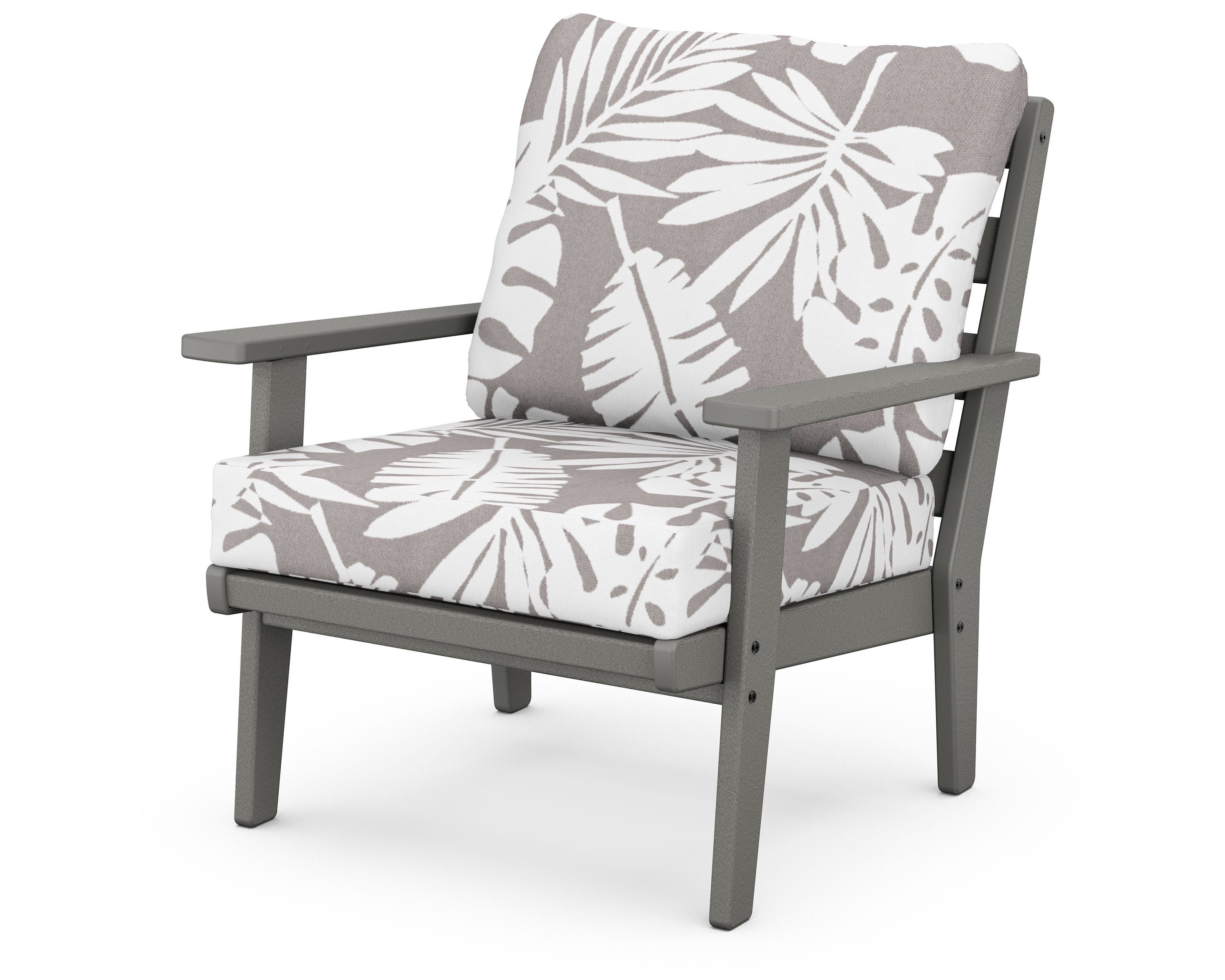 POLYWOOD® Grant Park Deep Seating Chair in Slate Grey / Leaf Grey Mist
