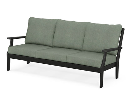POLYWOOD® Braxton Deep Seating Sofa in Black / Cast Sage