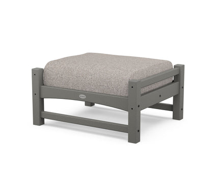 POLYWOOD® Club Ottoman in Slate Grey / Weathered Tweed
