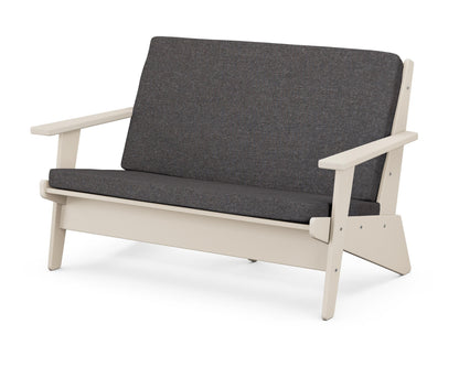 POLYWOOD® Riviera Modern Lounge Loveseat in Sand / Ash Charcoal