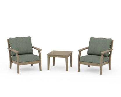 Draper James™ by  POLYWOOD® Savannah 3-Piece Deep Seating Set in Vintage Sahara / Cast Sage