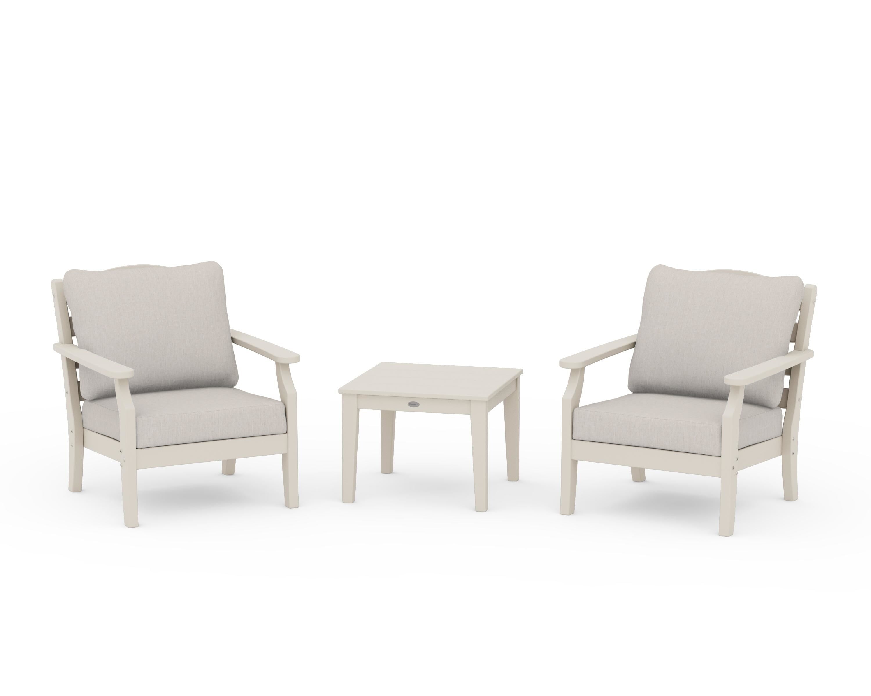 Draper James™ by  POLYWOOD® Savannah 3-Piece Deep Seating Set in Sand / Cast Ash