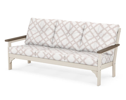 POLYWOOD® Vineyard Deep Seating Sofa in Sand / Kona / Trellis Dune Burlap