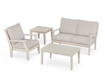 POLYWOOD® Braxton 4-Piece Deep Seating Set in Sand / Dune Burlap