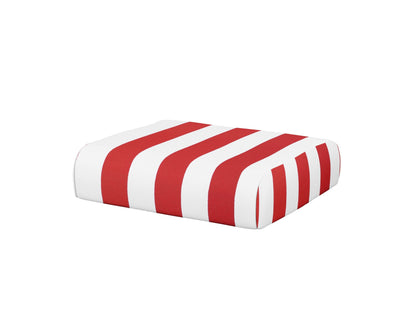 POLYWOOD® Club Ottoman Cushion in Cabana Stripe Crimson