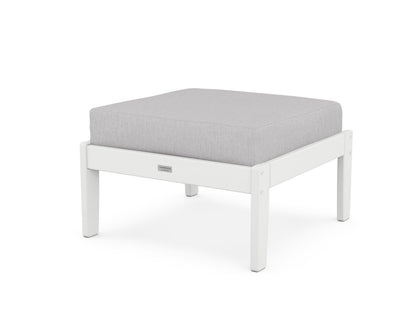 Country Living Cottage Deep Seating Ottoman in White / Granite